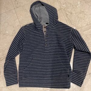Patagonia Navy and Charcoal Striped Pullover